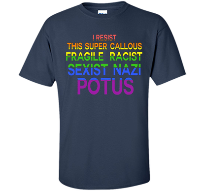 I Resist This Super Callous Fragile Racist Sexist Nazi Potu T-shirt Navy