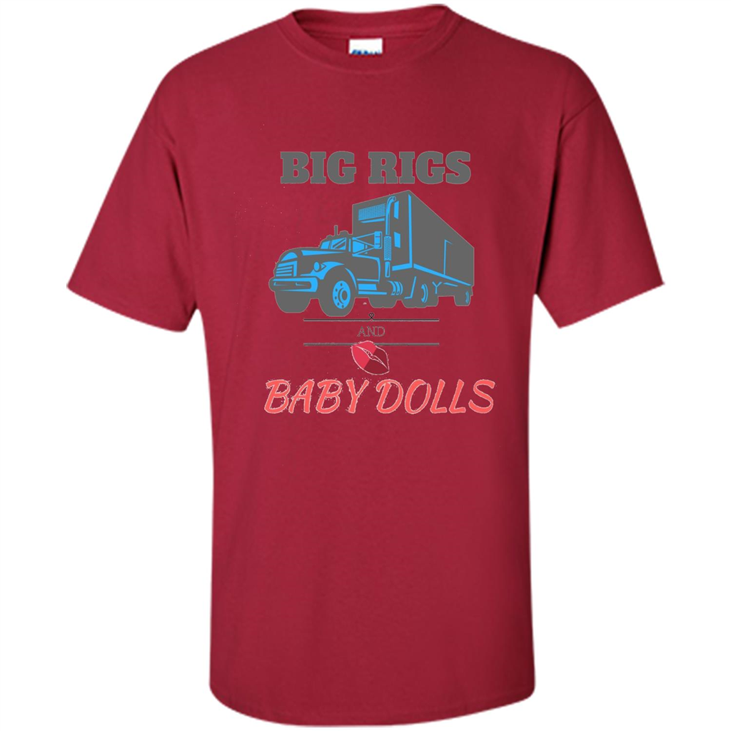 Trucker T-shirt Big Rigs And Baby Dolls Cardinal