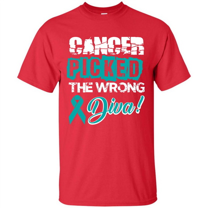 Cancer Awareness T-shirt Cancer Picked The Wrong Diva T-shirt Red