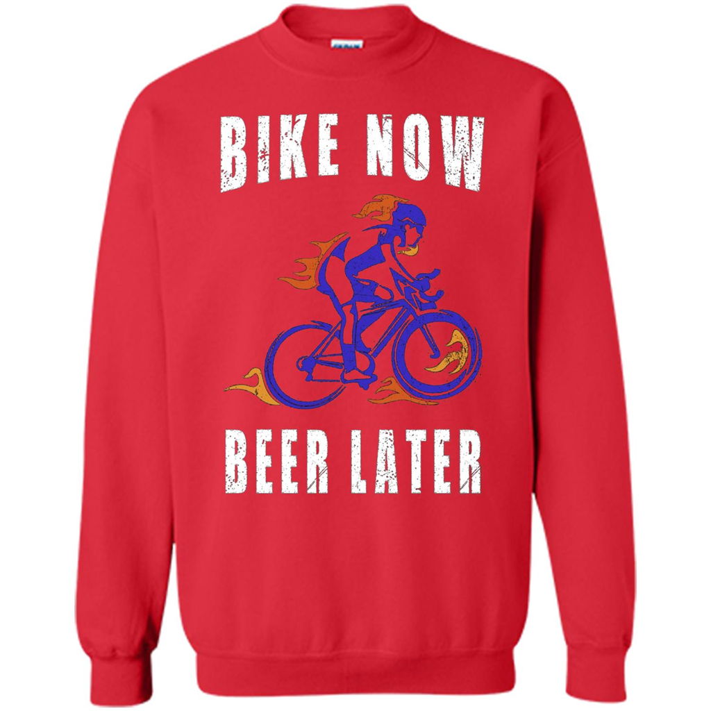 Bike Now Beer Later T-shirt Red