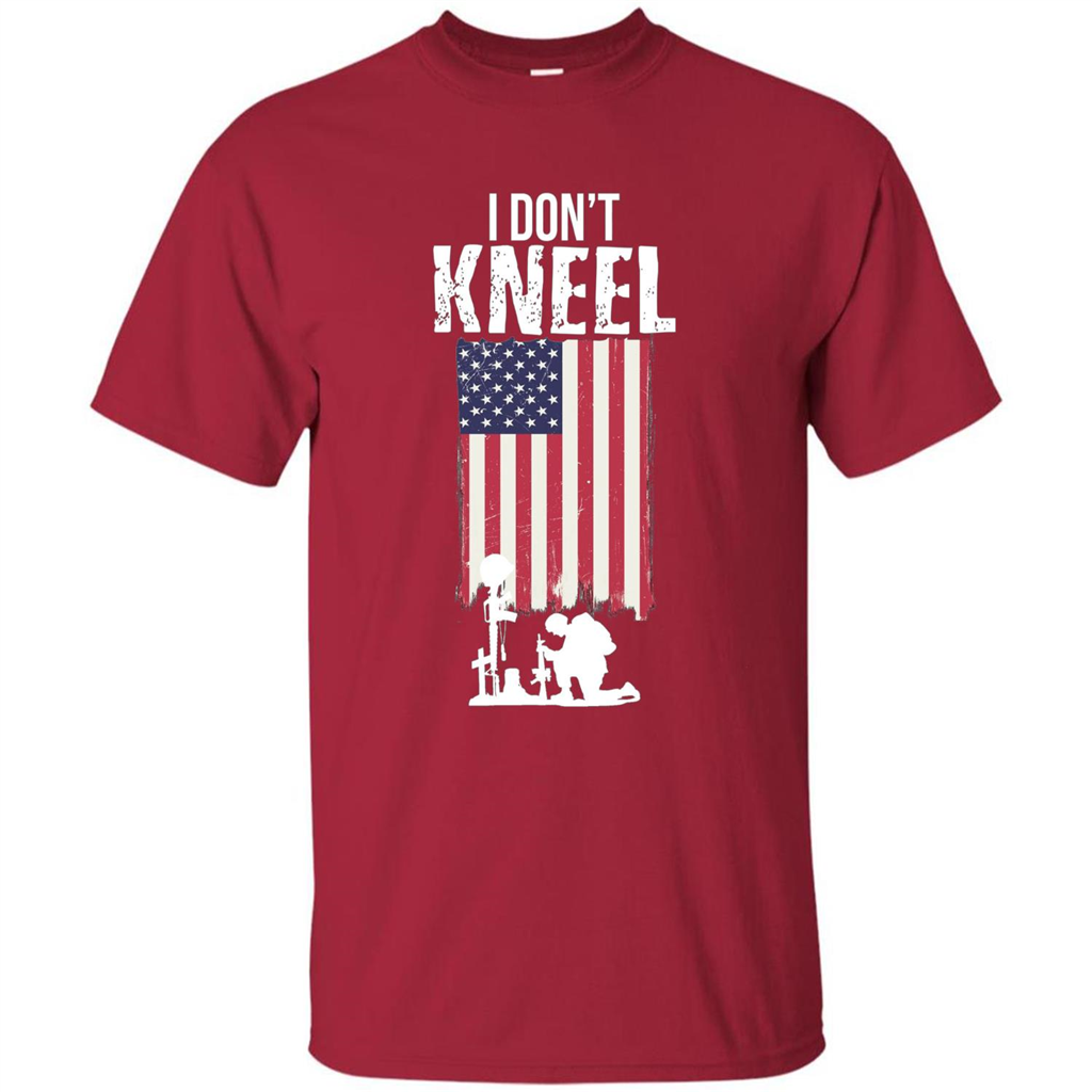 I Don't Kneel USA Flag T-Shirt Stand For The Flag Kneel For The Cross Cardinal