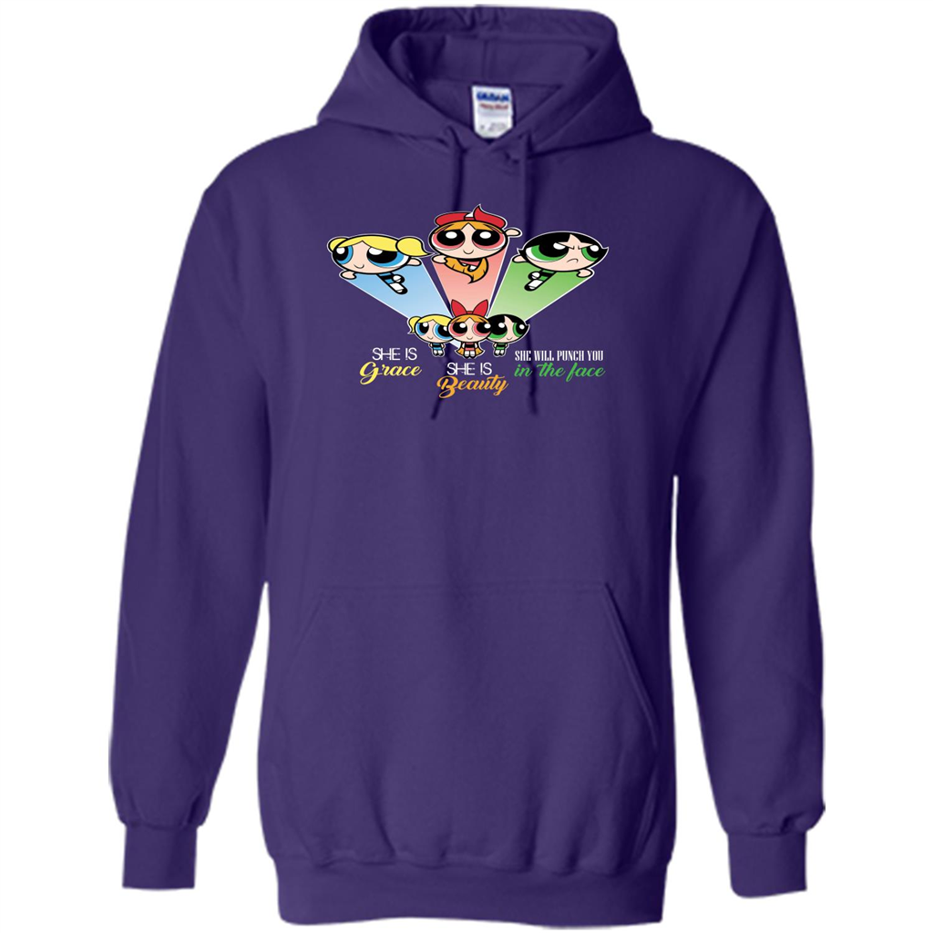 Powerpuff Girls T-shirt She Is Beauty She Is Grace T-shirt Purple