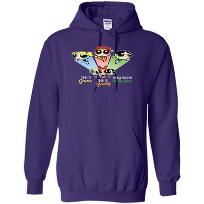 Powerpuff Girls T-shirt She Is Beauty She Is Grace T-shirt Purple