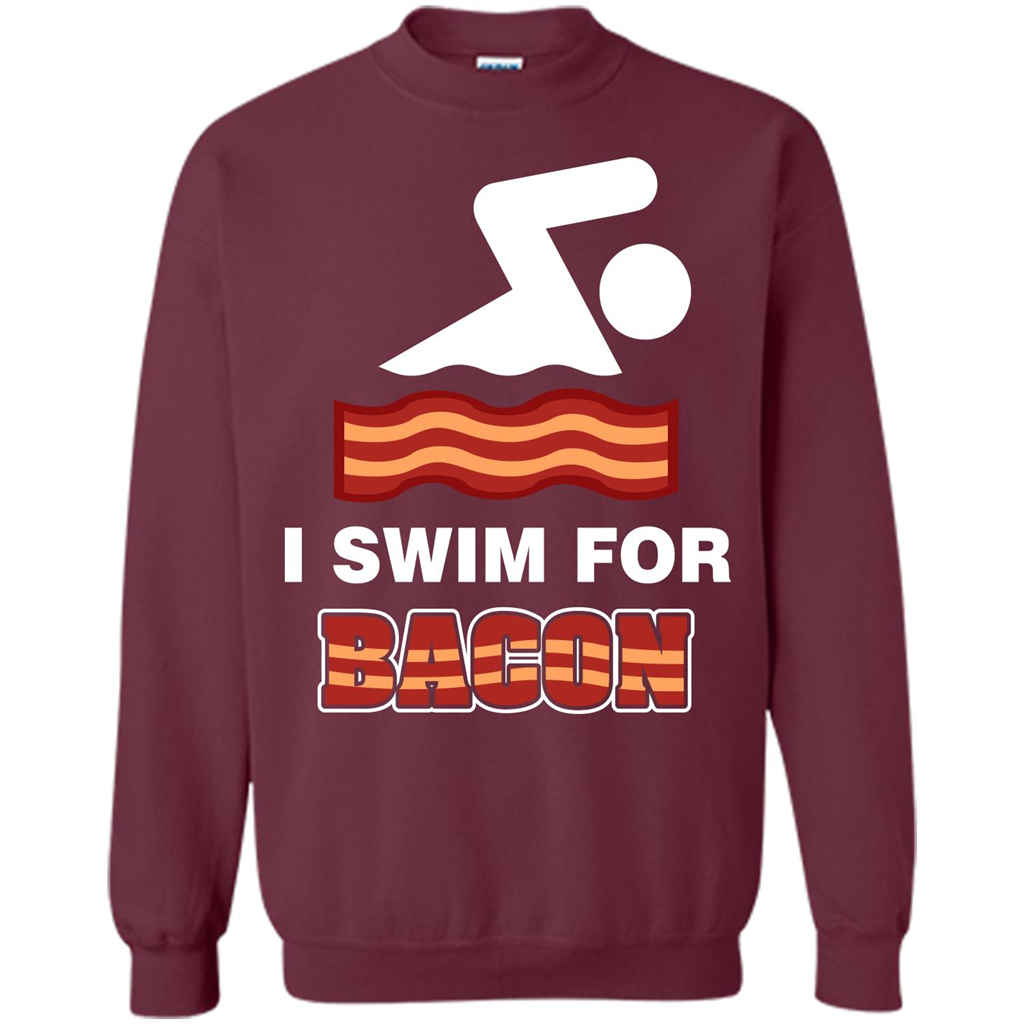 Bacon T-shirt I Swim For Bacon T-shirt Maroon
