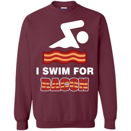 Bacon T-shirt I Swim For Bacon T-shirt Maroon
