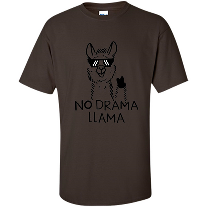 Funny No Drama Llama T-shirt Dark Chocolate
