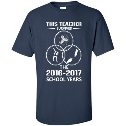 This Teacher Survived The 2016 2017 School Years T-shirt Navy