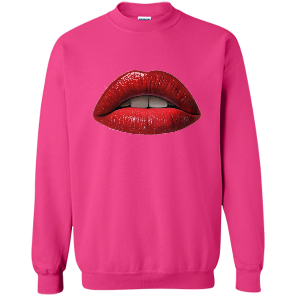 Red Lips T-shirt with Red Lips Art T-shirt Heliconia