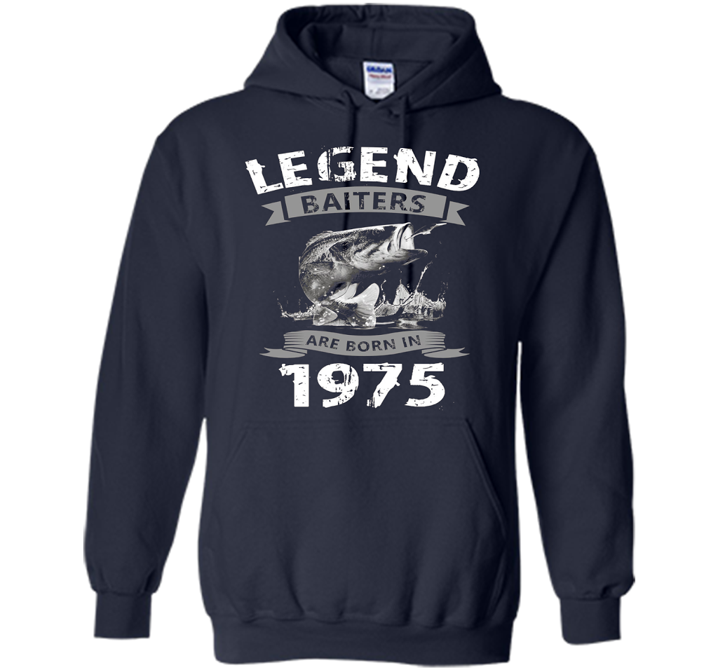 Mens 42nd Years Old 1975 Birthday Gift Idea Tshirt for Fishing shirt Navy
