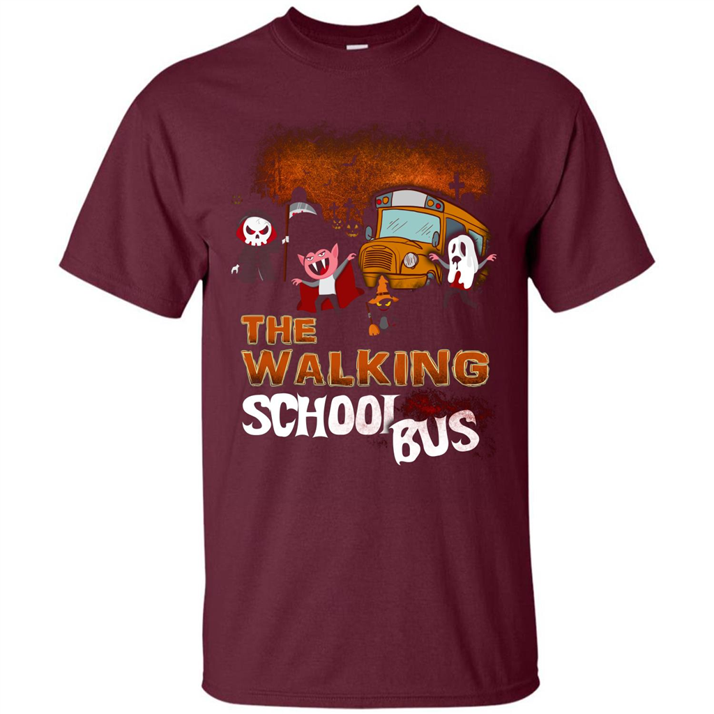 Halloween T-shirt The Walking School Bus T-shirt Maroon