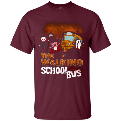 Halloween T-shirt The Walking School Bus T-shirt Maroon