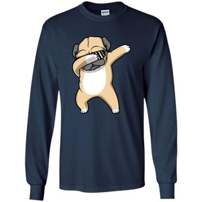 Dabbing Pug T-shirt Funny Cute Dog Dab Dance T-Shirt Navy