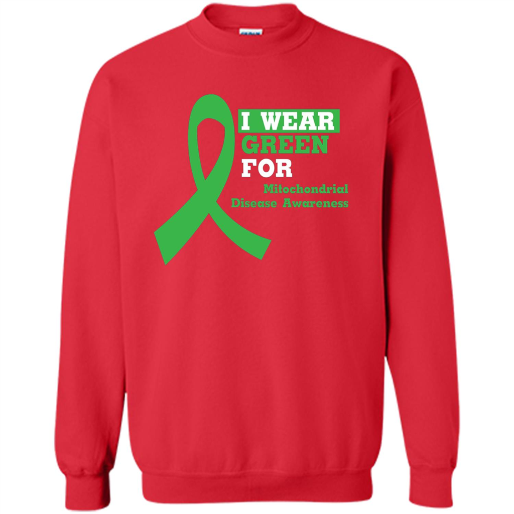 I Wear Green Mitochondrial Disease Awareness Strong T-shirt Red