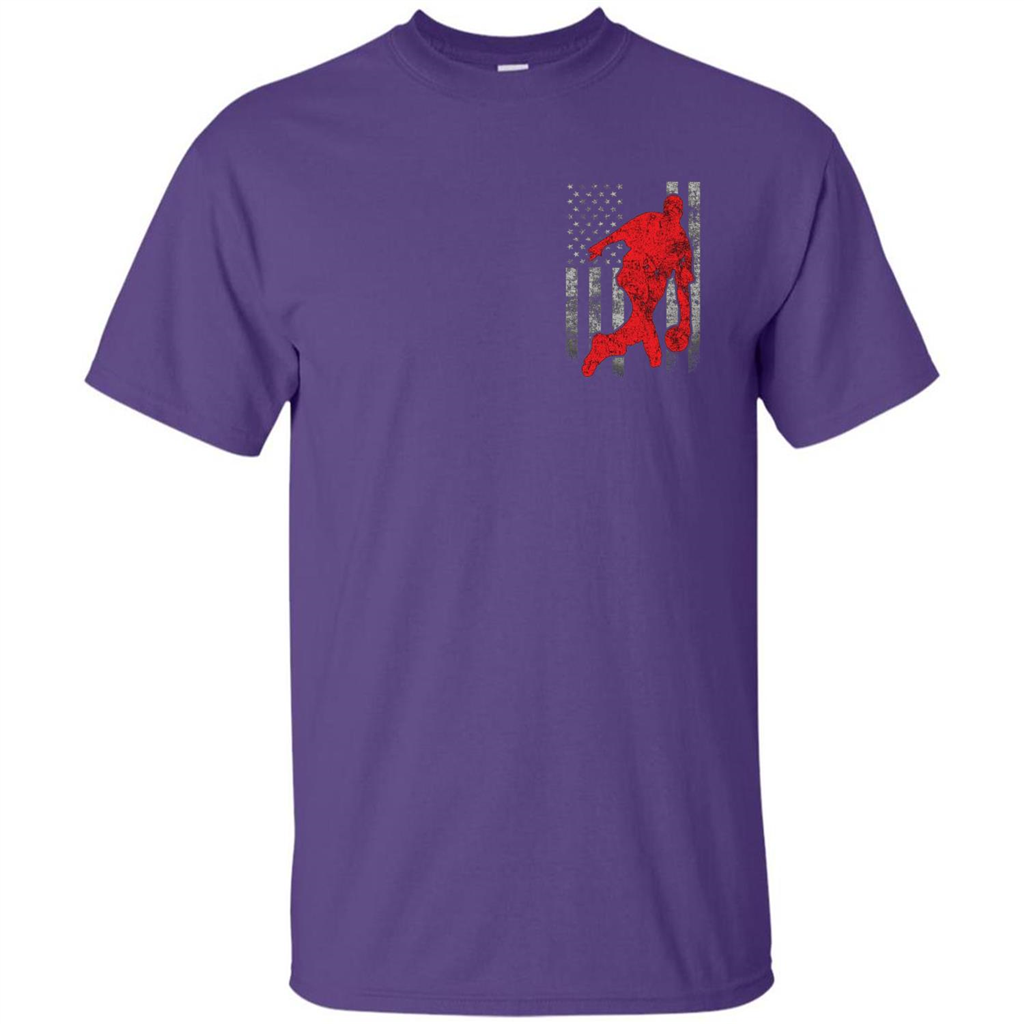 Bowling Man T-shirt - American Flag Bowling T-shirt Purple