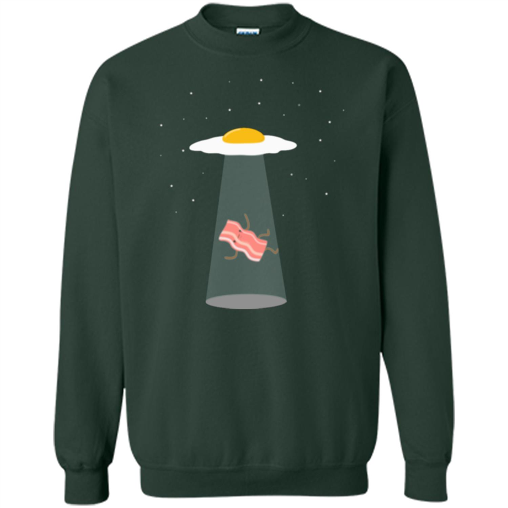 Cute Funny Bacon And Eggs UFO Forest Green