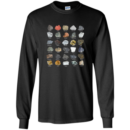 Ores and Minerals Gems and Crystals Rock Collecting T-shirt Black