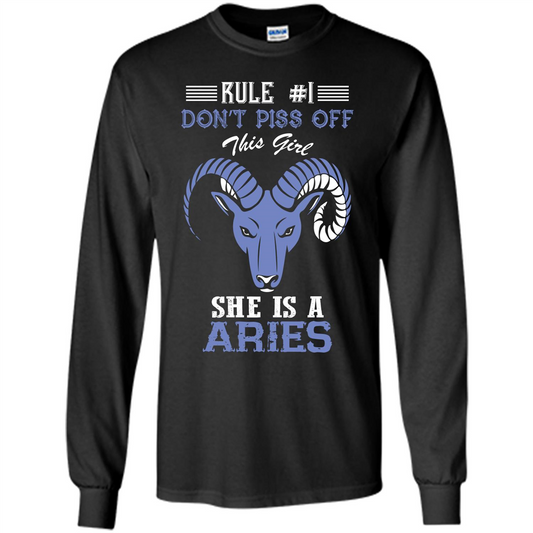 Aries T-shirt Rule Dont Piss Off This Girl T-shirt Black