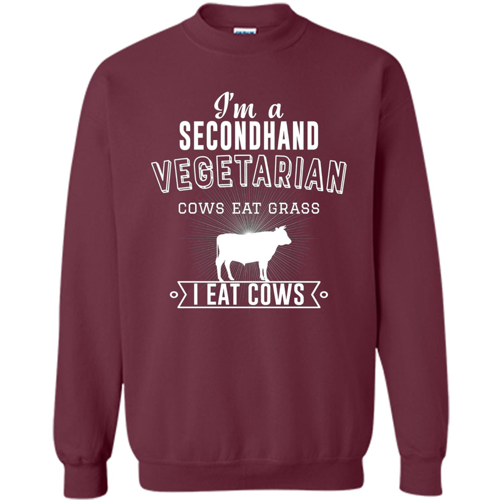 Secondhand Vegetarian T-shirt Funny Vegetarian T-shirt Maroon
