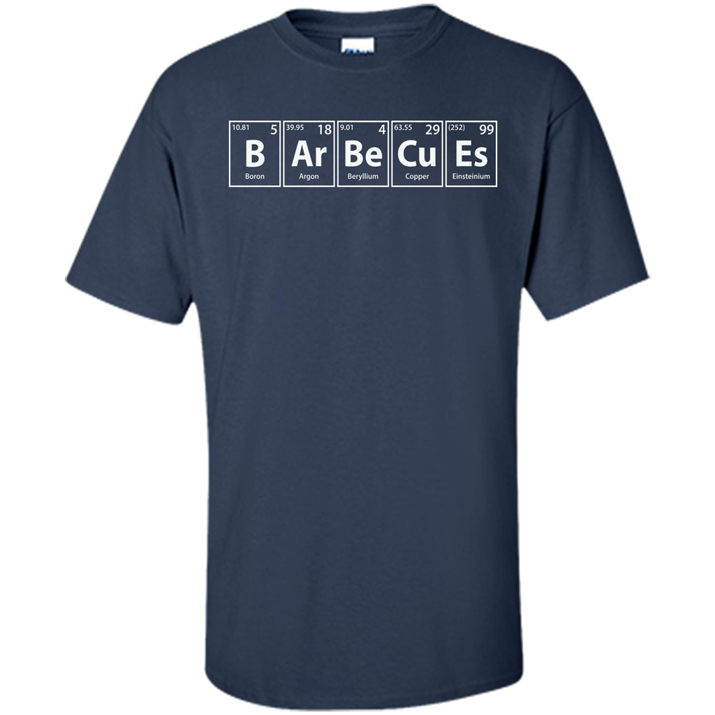 Barbecues (B-Ar-Be-Cu-Es) Funny Elements Spelling T-Shirt Navy