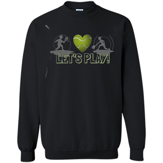 Funny Tennis T-shirt Let's Play Tennis T-shirt Black