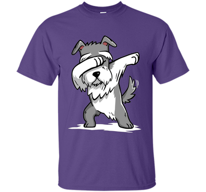 Dog T-shirt Schnauzer Dabbing T-shirt Purple
