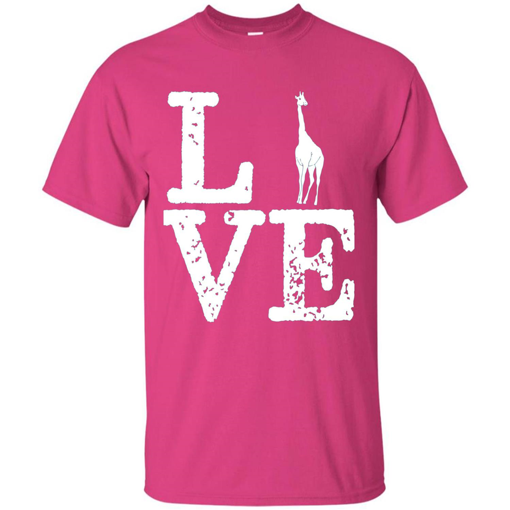 I Love Giraffe T-Shirt Heliconia