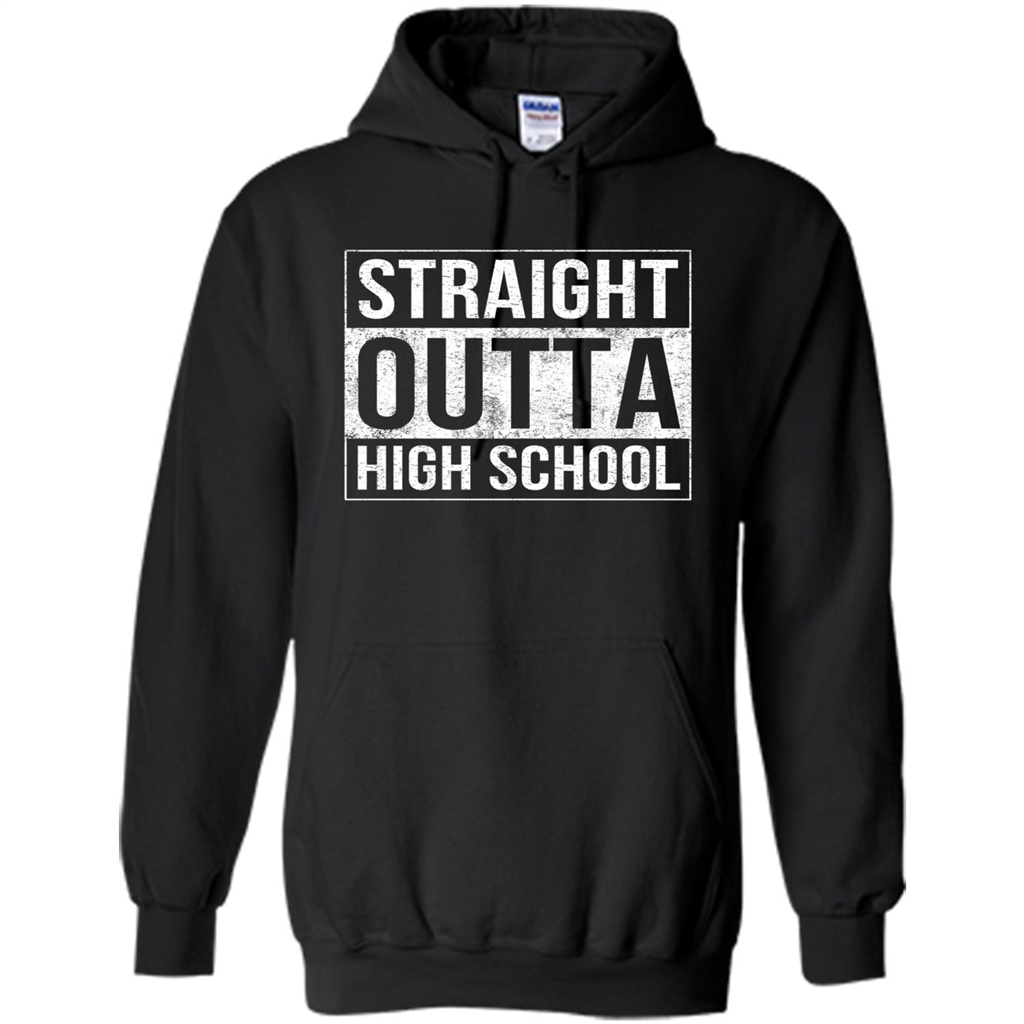 Funny High School Graduation T-shirt Straight Outta High School Black
