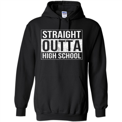 Funny High School Graduation T-shirt Straight Outta High School Black