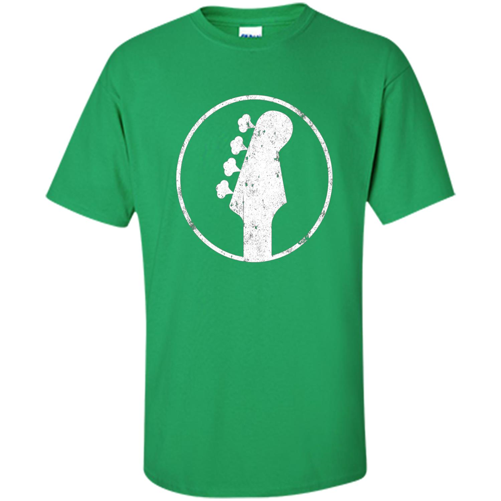 Bass Player - 4 String Headstock Distressed Bass T-shirt Irish Green