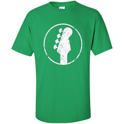 Bass Player - 4 String Headstock Distressed Bass T-shirt Irish Green