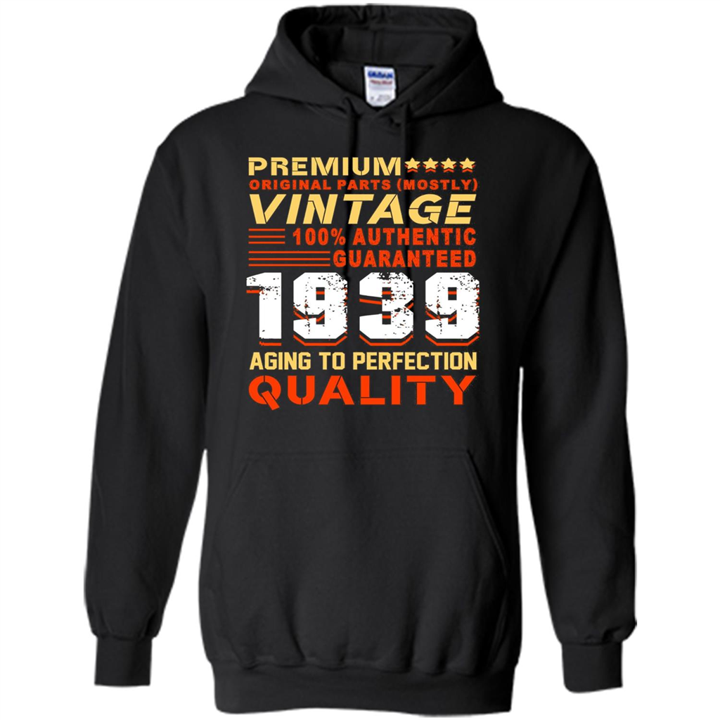 Funny Birthday T-shirt Vintage 1939 Black