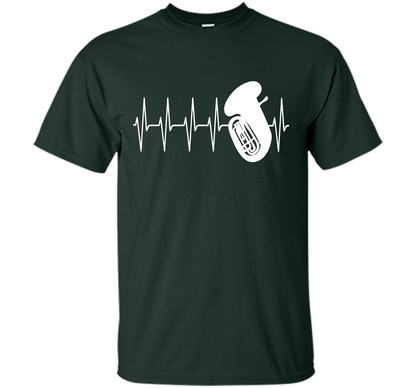 Sousaphone T-shirt Heartbeat Tube Sousaphone Forest Green