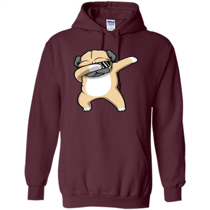 Dabbing Pug T-shirt Funny Cute Dog Dab Dance T-Shirt Maroon