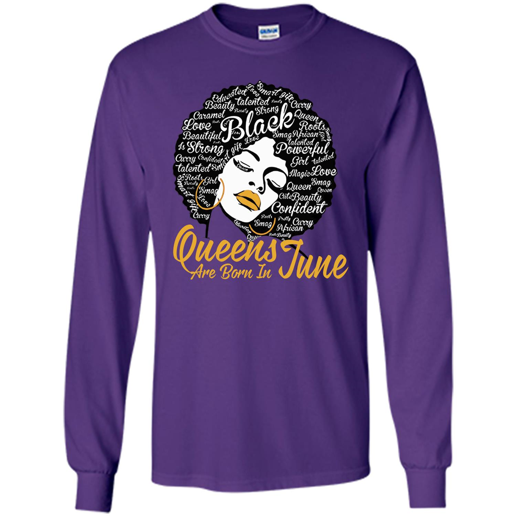 Queen Are Born In June T-shirt Purple
