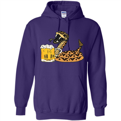 Smiletodaytees Funny Rattlesnake Drinking Beer T-shirt Purple