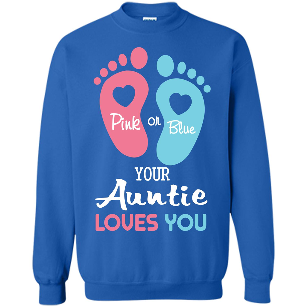 Baby T-shirt Pink Or Blue Your Auntie Loves You Royal