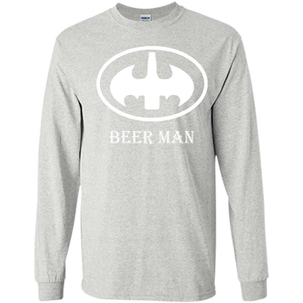 Beer Man T-shirt Funny Logo T-shirt Ash