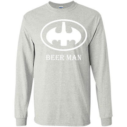 Beer Man T-shirt Funny Logo T-shirt Ash