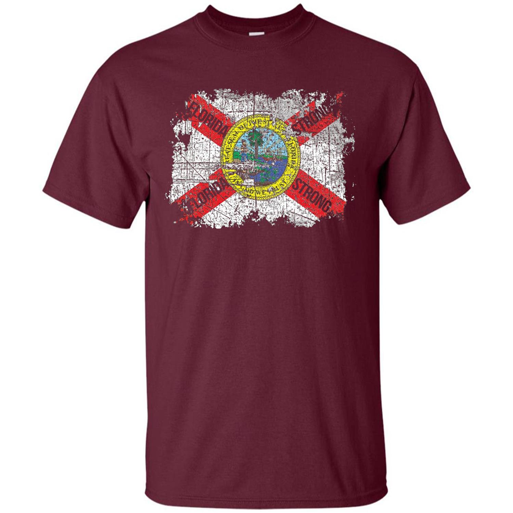 Florida Strong T-shirt Florida Distressed Flag T-Shirt Maroon