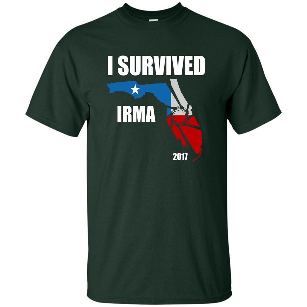 I Survived Hurricane Irma 2017 T-shirt Forest Green