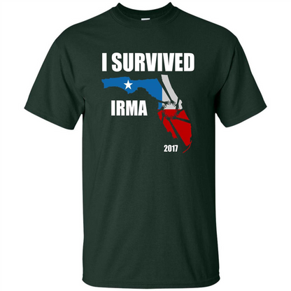 I Survived Hurricane Irma 2017 T-shirt Forest Green