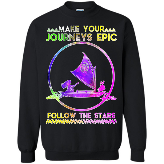 Movie T-shirt Make Your Journeys Epic Follow The Stars Black