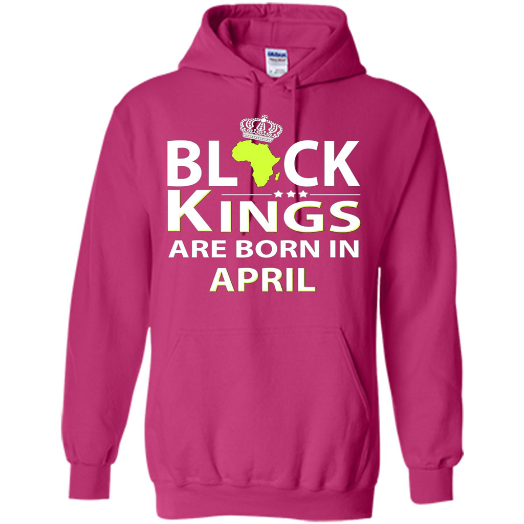 Funny Birthday T-shirt Black Kings Are Born In April Heliconia