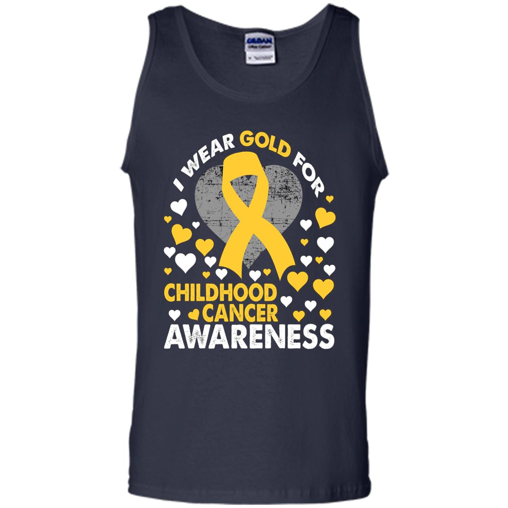 I Wear Gold For Childhood Cancer Awareness T-shirt Navy