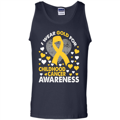 I Wear Gold For Childhood Cancer Awareness T-shirt Navy