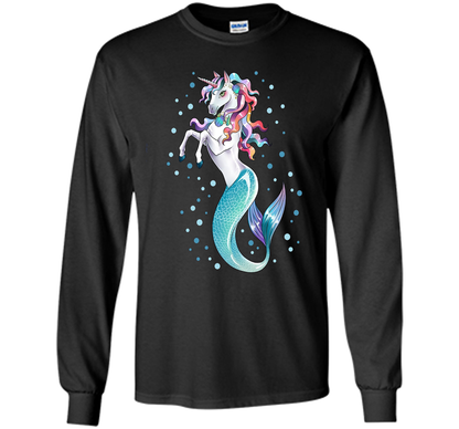 Unicorn Mermaid Mermicorn Cute T-shirt For Kids Black