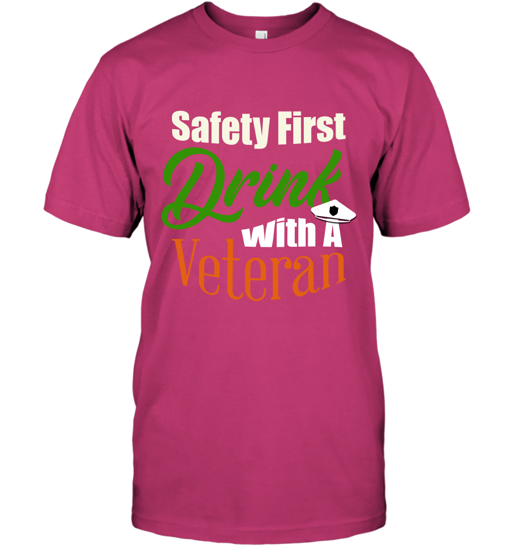 Safety First Drink With A Veteran Saint Patricks Day Shirt T-Shirt Heliconia