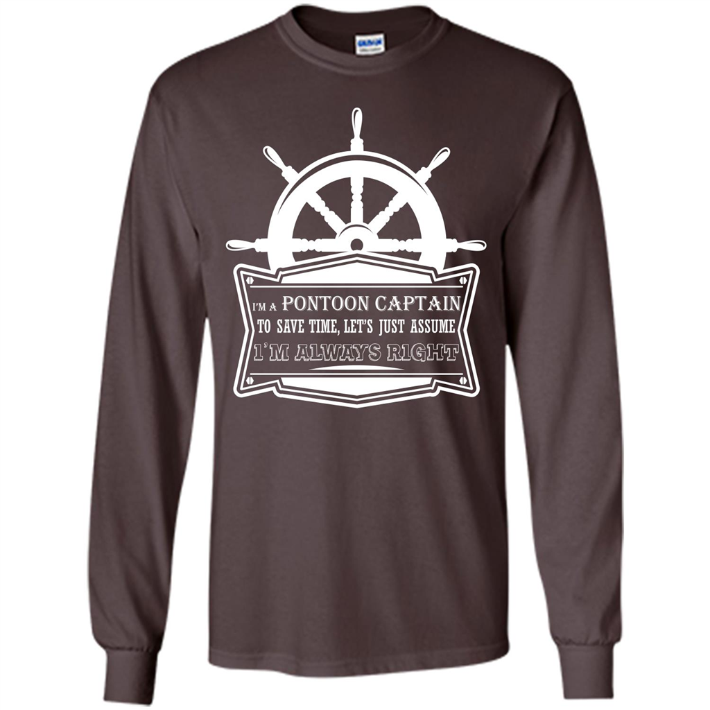 I'm A Pontoon Captain T-shirt Dark Chocolate