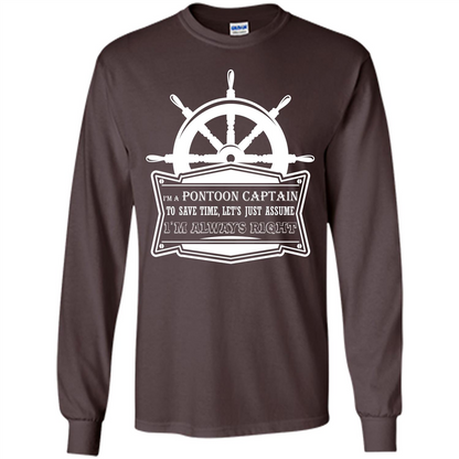 I'm A Pontoon Captain T-shirt Dark Chocolate