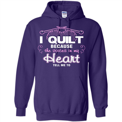 Crochet T-shirt I Quilt Because The Voices In My Head Tell Me To Purple